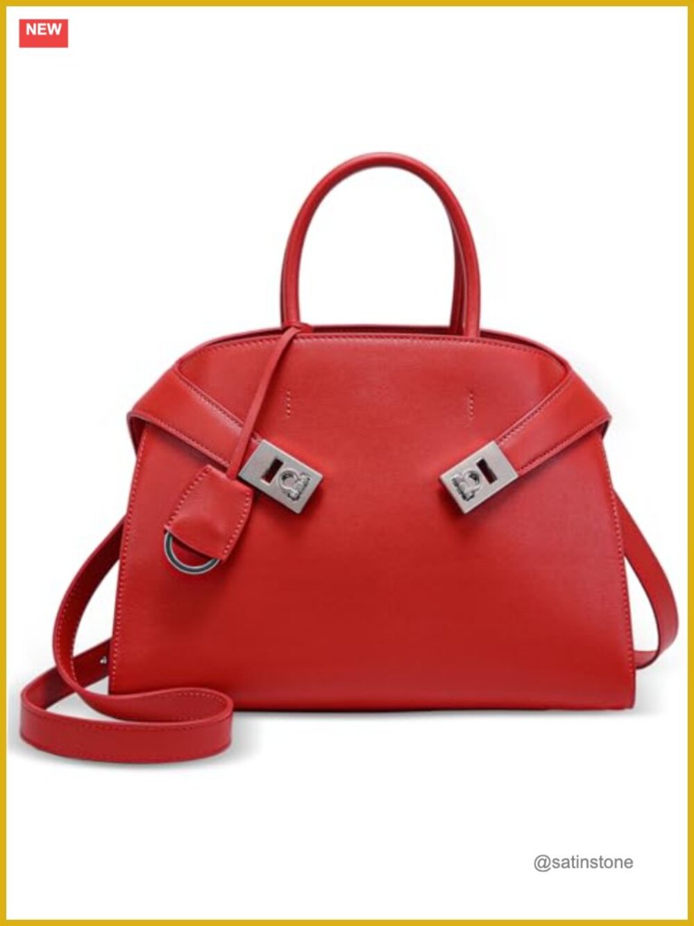 Handmade Italian Leather Tote Crossbody Bag Adjustable Strap